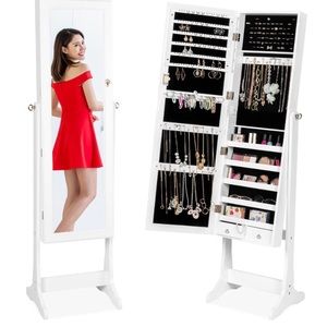 Full Length Standing Jewelry Mirror Armoire